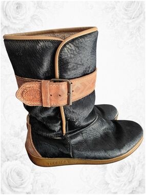 Vintage Tecnica Country Pony Hair Leather Après Ski Boots Made in Italy EU 44